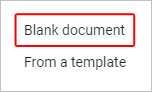 Create a blank document - select blank document