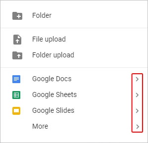 Create blank document-drop down