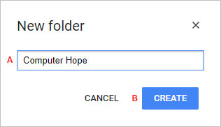 How to create a folder - enter name of folder