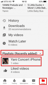 Playlist on YouTube iPhone App- Playlist created