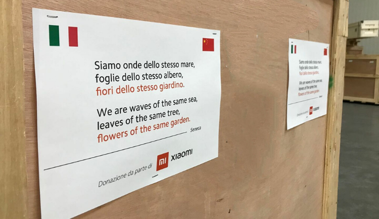 Xiaomi says 'we are waves of the same sea' gave tens of thousands of masks to coronavirus-stricken Italy